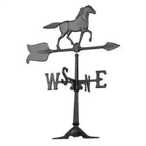 Whitehall: veleta de aluminio para techo de 24" con acento de caballo - negra, NUEVA - Imagen 1 de 2