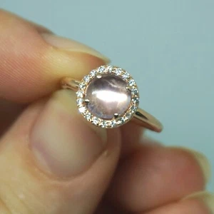 Stunning 14k Rose Gold GENUINE DIAMOND Amethyst Halo Ring 1.22ctw sz5.25+ - Picture 1 of 8
