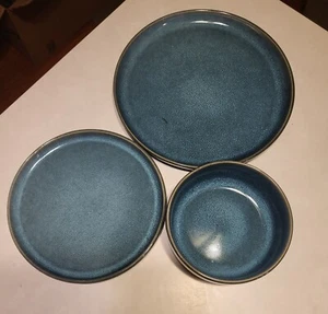vancasso VEGA Plates and Bowls Sets, 9 Pieces Stoneware Dinnerware Sets Blue - Picture 1 of 4
