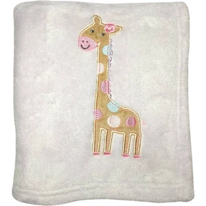 Summer Baby Girl Purple GIRAFFE Blanket Fleece Lovey Security htf Pink Blue Dots - Picture 1 of 3