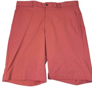 Pantalones Cortos Greg Norman Para Hombre 34 Frente Plano Rosa Cuadros Preppy Bolsillos Golf Caminar - Imagen 1 de 7