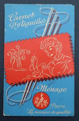 PAON NEEDLE BOOK Sewing Needle Nadelnmappe Peacock - Image 1 of 3