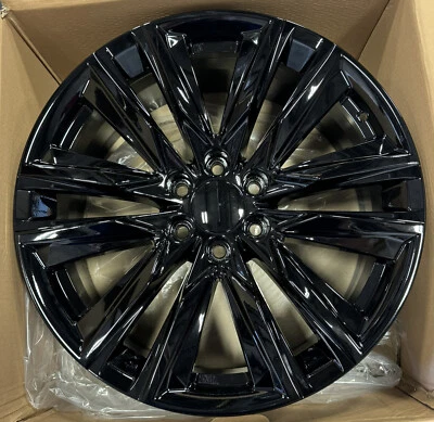 22" Gloss Black Platinum Wheels For 2000-2025 Cadillac Escalade GMC Sierra Yukon - Image 1 of 4