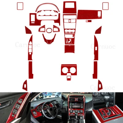 39PCS Red Carbon Fiber Full Kits Cover Trim For Mazda CX-9 2010-15 - Image 1 of 4