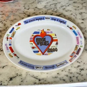 House of Blues Orlando 2000 Vintage Serving Dish Plate Hand Painted Dinner Art - Picture 1 of 14