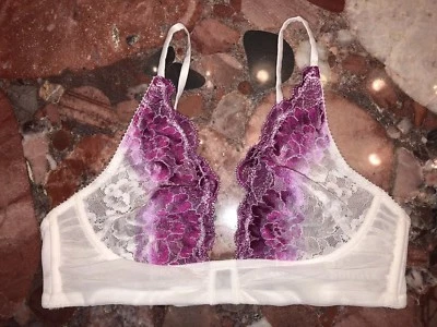 Sujetador con aros de encaje dorado Intimately Free People Ombre rosa blanco Fools para mujer nuevo con etiquetas Foto 1 de 4