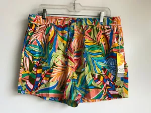 NWT C&C California Tropical Linen Shorts Elastic Waist Size XL - Picture 1 of 11