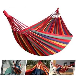 2 Person Double Camping Hammock Chair Bed Outdoor Hanging Swing Sleeping Garden - Picture 1 of 15