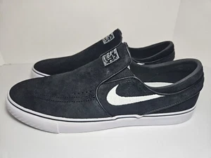 Mens Nike SB Janoski+ Slip On Skate Shoes Black/White #FN5893-001 Size 12 New - Picture 1 of 10