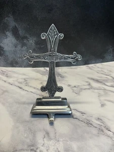 Vintage Steel Plated Cross Stocking Holder Christmas - Picture 1 of 2