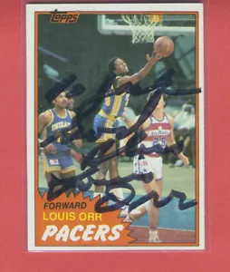 Tarjeta de baloncesto autografiada por Louis Orr - 1981 Topps # 93 - Indiana Pacers - F - Imagen 1 de 2