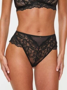 Ann Summers Sexy Lace High Waisted Brazilian Knickers 6~24 Black - Picture 1 of 6