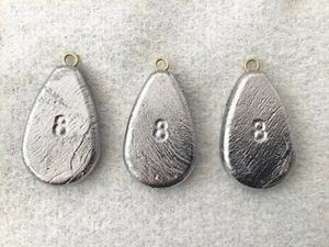 25 Sinkers sin rollo 8 oz con ojo de latón pesas de pesca de plomo de grado superior - Imagen 1 de 1