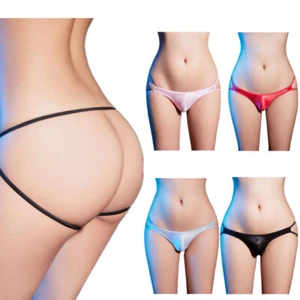 Men Glossy Briefs Swimming Panties Smooth Low Rise Thong T-Back Bikini Underwear - Picture 1 of 38