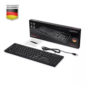 Perixx PERIBOARD-317 Wired Backlit USB Keyboard White Illumination Used - Picture 1 of 16