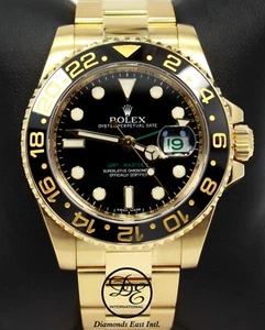 Rolex Gmt Master II 116718 18k Oro Giallo Quadrante Nero Ceramica Ghiera B / - Foto 1 di 12