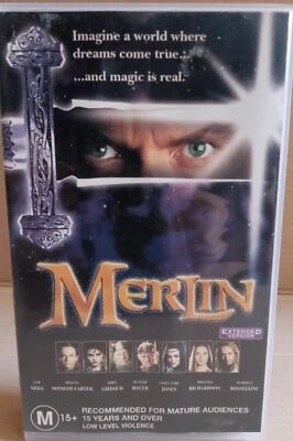 Merlin VHS Extended Version Sam Neill James Earl Jones PAL Video Ex-Rental 2003 - Image 1 of 4