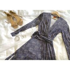 Tory Burch Vanessa Printed Silk Wrap-around Navy and White Dress Size M