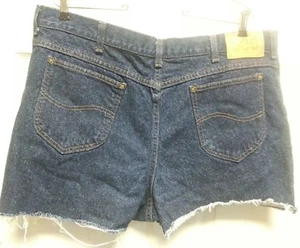 Pantalones cortos de jean LEE para mujer talla 18 azul oscuro con flecos Plus  - Imagen 1 de 8