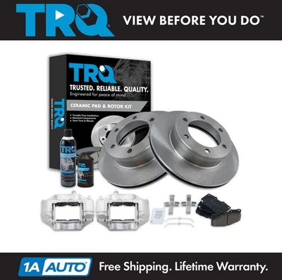 Pinzas de freno delanteras TRQ rotores y pastillas de cerámica para Toyota Tacoma 1999-2004 Foto 1 de 4