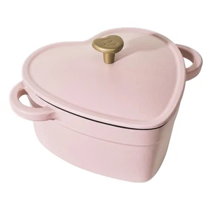 Beautiful 2QT Cast Iron Heart Dutch Oven, Pink Champagne by Drew Barrymore - Picture 1 of 11