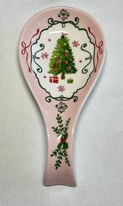 POTTERS STUDIO LÖFFELABLAGE WEIHNACHTSBAUM ROSA ROT GRÜN 10 ZOLL NEU MIT ETIKETT - Bild 1 von 4
