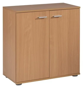 Kommode Sideboard Highboard Schrank Anrichte Wohnzimmer mit 2 Türen Buche Dekor - Bild 1 von 11