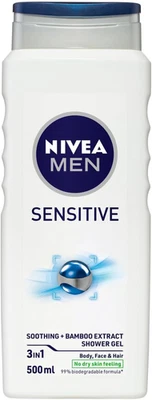 MEN Sensitive Shower Gel and Body Wash 500Ml | with Bamboo Extract | 3 in 1: for - image 1 of 4