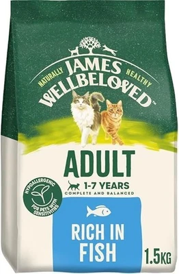James Wellbeloved Hypoallergenic Dry Cat Food for Adult Cats Fish 1.5 kg