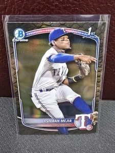 2025 1st Bowman Chrome Esteban Mejia #BCP-9 Reptilian Refractor-RANGERS Topps - Picture 1 of 2