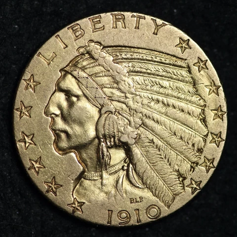 1910 Gold $5.00 Dollar Half Eagle CHOICE AU FREE SHIPPING E398 DLNL Cover