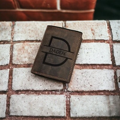 Mens Personalised RFID BLOCKING Real Hunter Leather Coin Pocket Wallet 4081 Brn - Image 1 of 4