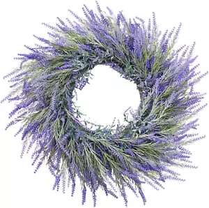 Large Summer Spring Wreaths for Front Door outside 26 Inch Lavender Wreath Sprin - Picture 1 of 9