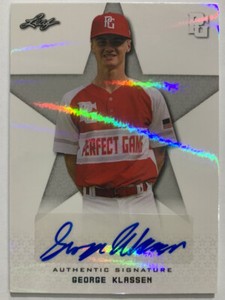 2019 GEORGE KLASSEN LEAF PERFECT GAME AUTHENTIC SIGNATURE REFRACTOR