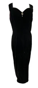Alfred Angelo Mujer Negro Terciopelo Vestido de Noche Sin mangas Colgante Formal - Imagen 1 de 12