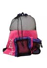 Swimz Elite Club Mesh Backpack - Pink/White/Purple, Large Swimming mesh Bag