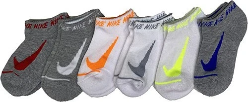 NIKE 6 Pk SOCKS Toddler Boy Shoe Size 7C - 10C *No Show