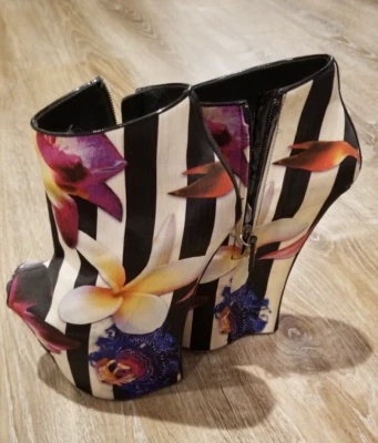Giuseppe Zanotti GZ Mad цветочный в полоску платформе каблуки на танкетке Lady Gaga размер 36 - Изображение 1 из 3