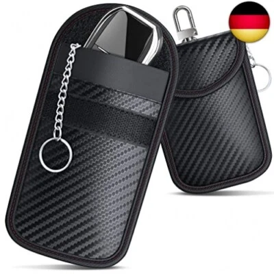 caslord Keyless Go Schutz Autoschlüssel, 2 Stück Faraday Taschen Kohlefaser L - Bild 1 von 4