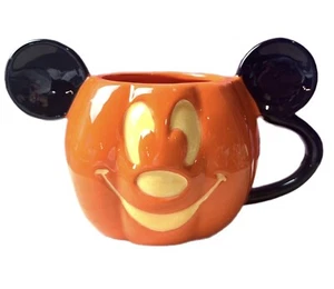 Halloween Disney Mickey Mouse Pumpkin Coffee Mug Cup Jack-O-Lantern New - Picture 1 of 2