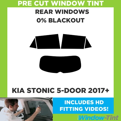 Für Kia Stonic 5-door 2017 + Vorgeschnitten Fenster Getönt Heck 0% Blackout - Image 1 of 4