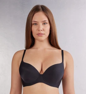 NWT New Intimissimi Italian Irina Microfiber Balconette Bra 38B Black Neiro - Picture 1 of 14