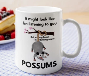 Possum coffee mug funny opossum gift for animal lover, Marsupial tea cup gag - Picture 1 of 3