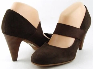$225 DKNY DONNA KARAN SERENA Brown Suede ITALY Designer Mary Janes Pumps 10 - Picture 1 of 4