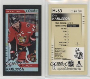2017-18 O-Pee-Chee Mini Black Foil Erik Karlsson #M-63