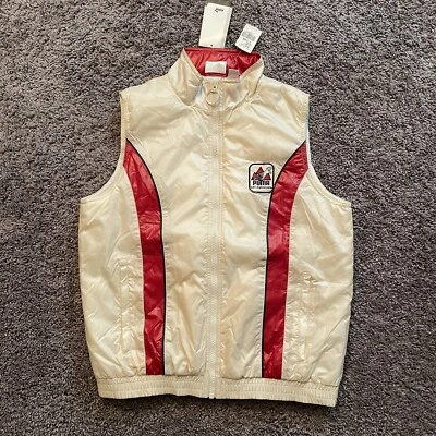 VINTAGE PUMA SKI NATIONALS VEST WOMENS LARGE SEED-PEARL WHITE/ RED NEW - Image 1 of 4