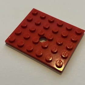 1x Lego 71121 Plate 5x6 With Hole Red