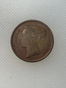 1845 straits settlements 1/2 half cent M1 - Picture 1 of 2
