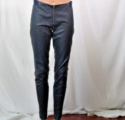 Pantalón Alice + Olivia Azul Cremallera Frontal Cuero Talla 6 Foto 1 de 4