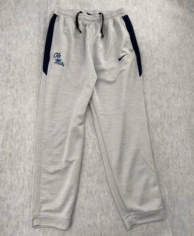 Ole Miss Pants Adult Large Gray Nike Dri Fit Joggers Pockets Logo NCAA Mens L Cover